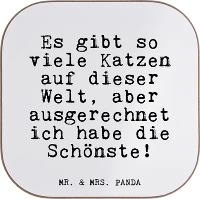 Produktbild von Mr. & Mrs. Panda Holzuntersetzer Es gibt so viele... - Weiß - Geschenk, Katzen, Katzenbesitzer, Untersetzer Glas, Katzenliebhaber, Tasse, Tischuntersetzer, Katze, Coaster