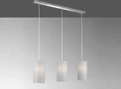 Produktbild von LED Pendelleuchte 3flammig dimmbar Stoffschirme Grau - Esstischlampe Küchentisch