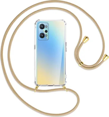 Produktbild von Handykette Backcover-Schutzhülle mit Band (Metall goldfarben) für Realme GT Neo2 - caramel