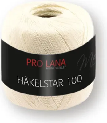 Produktbild von Pro Lana Häkelstar 100,100g,100% Baumwolle,Filethäkelgarn,566m LL, NS 1,5-2 mm 02 creme