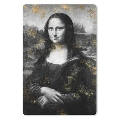 Produktbild von MuchoWow® Mauspad Mousepad Mona Lisa - Leonardo da Vinci - Schwarz - Weiß 40x60 cm - Mousepads - Maus Mat - Pad - Mausunterlage - Schreibtisch Accesoire