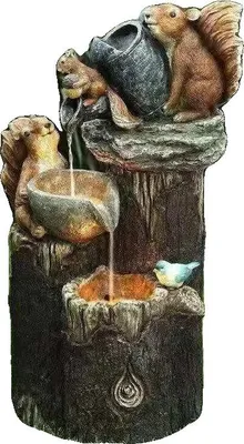 Image de Fontaine de jardin, lumière LED, décoration de simulation, eau courante solaire2
