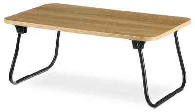 Productafbeelding van Laptoptafel Autronic Opvouwbaar. Eiken decor. Zwart metaal (GD-022 EIK)