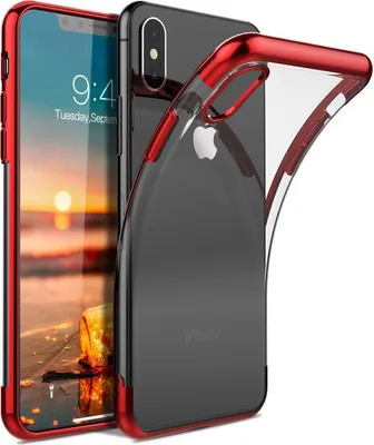 Produktbild von Conie Silikon Schutzhülle für iPhone XS Max Tasche Case Cover Bumper Hülle Rand in Rot