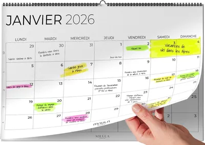 Obrázek produktu pro Nástěnný kalendář 2025/2026, formát A4, od července 2025 do prosince 2026, měsíční přehled, pro kancelář