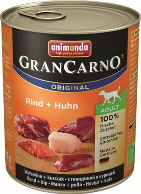 Produktbild von animonda GranCarno Original Adult Rind + Huhn, Adult, Rind, Huhn, 800 g, Zuckerfrei, Ohne Soja