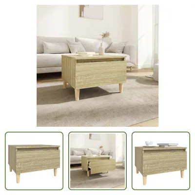 Zdjęcie produktu dla The Living Store stolik boczny dąb Sonoma 50x46x35 cm materiał drewnopochodny