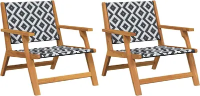 Produktbild von vidaXL gartenmöbel 2 pcs Schwarz und Weiß 67 x 78 x 73 cm
