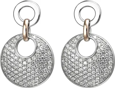 Produktbild von Ohrhänger aus 925 Silber bicolor vergoldet 178 Zirkonia Ohrringe Hängerstecker