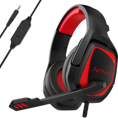 Produktbild von Anivia MH602 Gaming Headset fuer PC Laptop Noise Cancelling Over Ear Kopfhoerer mit Mikrofon 3,5 mm Klinke Kabelgebundenes Headset Bass Surround Weiche Ohrenschuetzer fuer Spiele