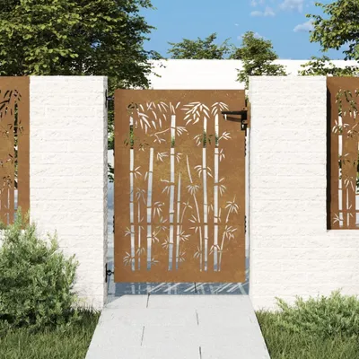Produktbild von "im  " Gartentor 85x125 cm Cortenstahl Bambus-Design - Gartentore CC1052
