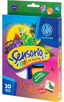 Zdjęcie produktu dla Lekka masa plastyczna Dinozaury Sensorio Kids 10 kolorów