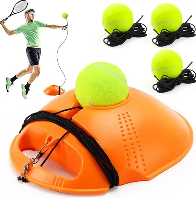 Produktbild von Tennis Trainer für Tennis - Baseboardset mit 3 Rückprallbällen - Autodidaktische Tennistrainerset für Erwachsene und Kinder. Verbessern Sie Ihre Tennisfähigkeiten mit diesem praktischen Set.