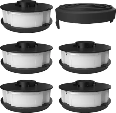 Produktbild von FixedByU 5x Ersatzspule + 1x Haube Spulendeckel passend für Einhell Elektro Rasentimmer GC-ET 4530 Ersatzteil Set