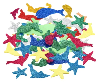 Image de Autocollants en mousse - Adhésifs - Matériel de loisirs créatifs - 60 pièces