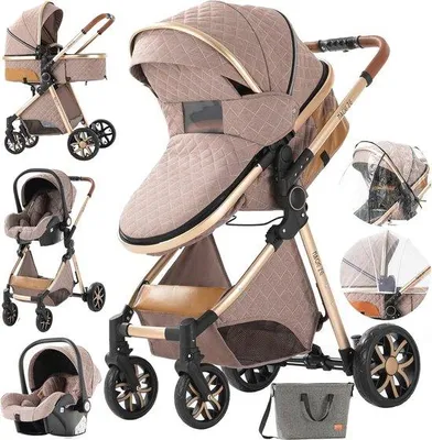 Produktbild von Famanu Kinderwagen 3-in-1 - Faltbares Reisesystem mit Verstellbaren Funktionen