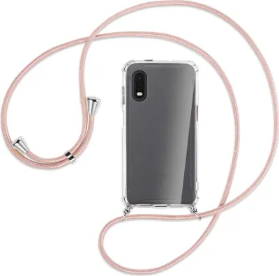 Produktbild von Handykette Backcover-Schutzhülle mit Band (Metall silberfarben) für Samsung Galaxy Xcover Pro - roségold