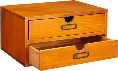 Produktbild von Holz-Ladekast mit 2 Schubladen, Mini-Toilette in französischer Vintage-Ausstattung, braun, 25 x 18 x 13 cm