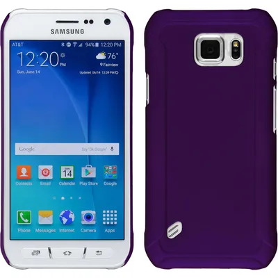 Produktbild von PhoneNatic Case kompatibel mit Samsung Galaxy S6 Active - Hülle lila gummiert Hard-case + 2 Schutzfolien