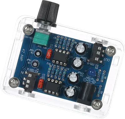 Zdjęcie produktu dla 47 Amp DIY NE5532 Zestaw wzmacniacza słuchawkowego Hi-Fi z przezroczystą obudową DC9V-18V