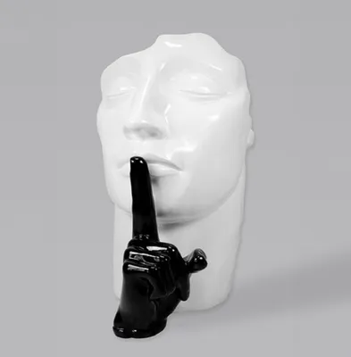 Produktbild von Casa Padrino XXL Deko Skulptur Weiß / Schwarz H. 140 cm