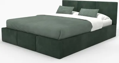 Produktbild von Muralo POLSTERBETT für Schlafzimmer Polsterbett mit Bettkasten und Gasdruckfeder Bett mit Polsterkopfteil Doppelbett 160x200 Bett mit Stauraum Flaschengrün