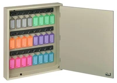 Imagen del producto de Caja para llaves con 24 ganchos y cerradura, diseñada para montaje en pared