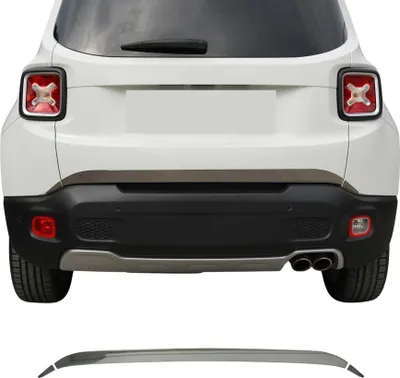 Image de Garniture de Hayon Coffre pour Jeep Renegade 2014-2019 acier inox foncé 3 Pcs