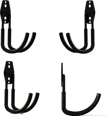Image de Lot de 2 supports muraux pour tuyaux, crochets robustes pour atelier et entrepôt, crochets de rangement pour tuyaux, supports muraux pour outils électriques, échelles de vélo, poulies