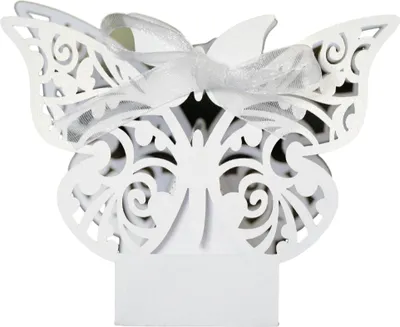 Produktbild von 50 Packungen 3D Schmetterling Hochzeit Gunst Boxen, Laser Cut Party Favor Box Für Süßigkeiten Schokolade