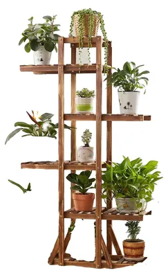 Immagine prodotto di Supporto per piante, a 6 livelli, design salvaspazio, colore marrone