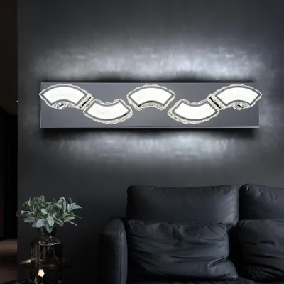Produktbild von LED Wandleuchte, Kristalle, Chrom, geschwungen , L 59 cm