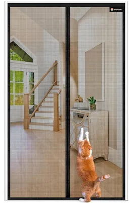 Obrázek produktu pro Moskytiéra na balkonové dveře, magnetická, 85x200 cm, skelná vlákna, černá barva, instalace bez vrtání