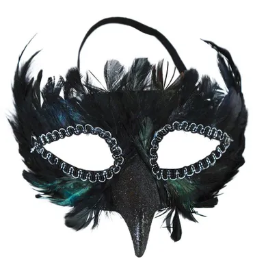 Produktbild von Vogelmaske Rabe Federdomino Krähe Federmaske Tiermaske Halbmaske