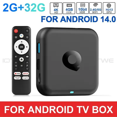 Produktbild von Smart TV Box Android 13 Media Player für Heimnetzwerk und Internet-TV Streaming WIFI 6 Quad Core Prozessor HDMI Bluetooth 5 microSD 2 GB +32 GB-Android14-4K