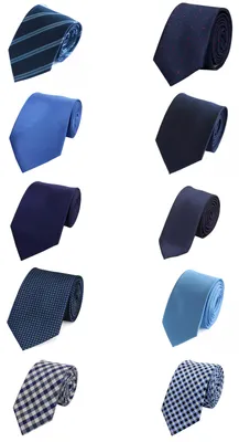 Produktbild von Fabio Farini - 10 Stück Schlips in verschiedenen Breiten Blau - Indigo Blue