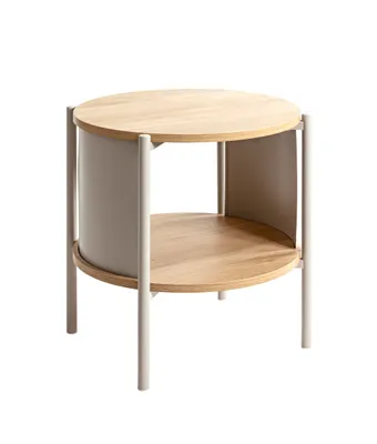 Produktbild von HAKU Beistelltisch Eiche natur, Kaschmirgrau - Metall, MDF, B/H/T: 44x44x44 cm