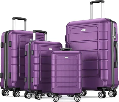Produktbild von SHOWKOO Kofferset 4-teilig Hartschale ABS+PC TSA-Schloss 4 Rollen Lila