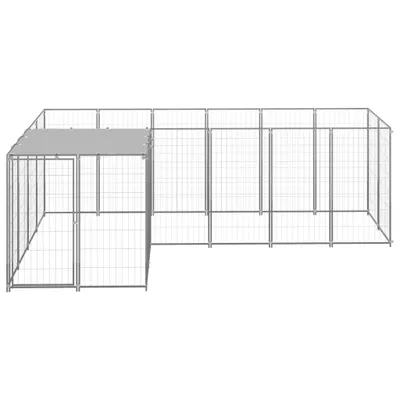 Image de vidaXL Chenil Argenté 4,84 m² Acier