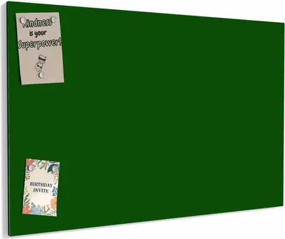 Produktbild von Magnettafel 60 x 40 cm „Tannengrün“ – Magnetwand aus Metall, beschreibbar mit Whiteboard-Marker – Memoboard für Küche & Büro