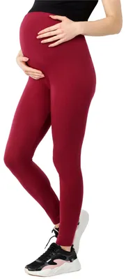 Produktbild von Be Mammy Damen Lange Umstandsleggings aus Baumwolle BE20-283 (Weinrot, S)