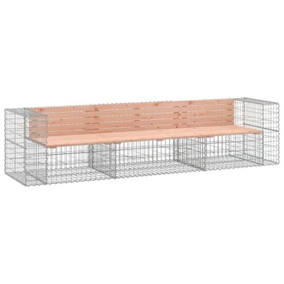 Produktbild von vidaXL Gartenbank aus Gabionen 287x71x65,5 cm Massivholz Douglasie