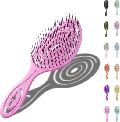 Produktbild von Chiara Ambra Spiral Haarbürste ohne Ziepen - Bürste Haare - Entwirrbürste für trockenes und nasses Haar - Detangler Bürste - Extensions Bürste - Hair