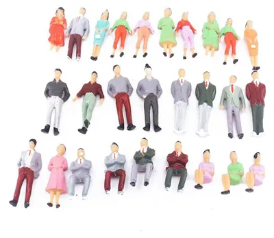 30 Miniaturfiguren Menschen 1:50, Kunststoff, sitzend & stehend