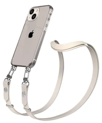Produktbild von EAZY CASE Handykette magnetisch mit Handyhülle für Apple iPhone 13 Mini, Crossbody Handyband 1-1,90m verstellbar mit 2 Ösen in Creme