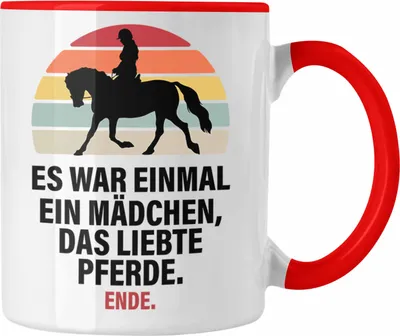 Produktbild von Trendation - Pferde Tasse Lustig Reiterin Geschenk Pferde Geschenke Mädchen Pferdeliebhaber (Rot)