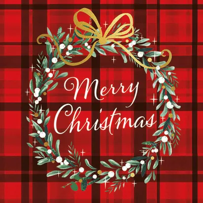 Produktbild von Servietten Papier 33x33cm 3-lagig mit Merry Christmas Motiv 20 Stk.