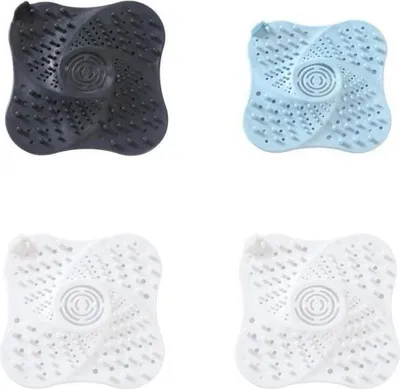 Produktbild von Haarfänger – 4er-Pack – Weiß, Blau, Schwarz – 13 x 13 cm – Haarfänger – TPR