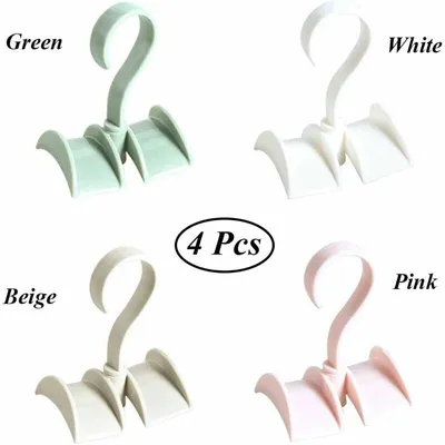 Imagen del producto de 4 sujetadores para corbatas, perchas giratorias para bolsos, perchas para armarios, ganchos para bufandas, perchas giratorias para bolsos, de plástico