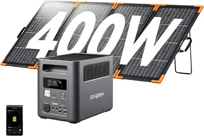 Obrázek produktu pro AFERIY Solární Generátor 1800W 1024Wh + 400W Panel pro Kempování